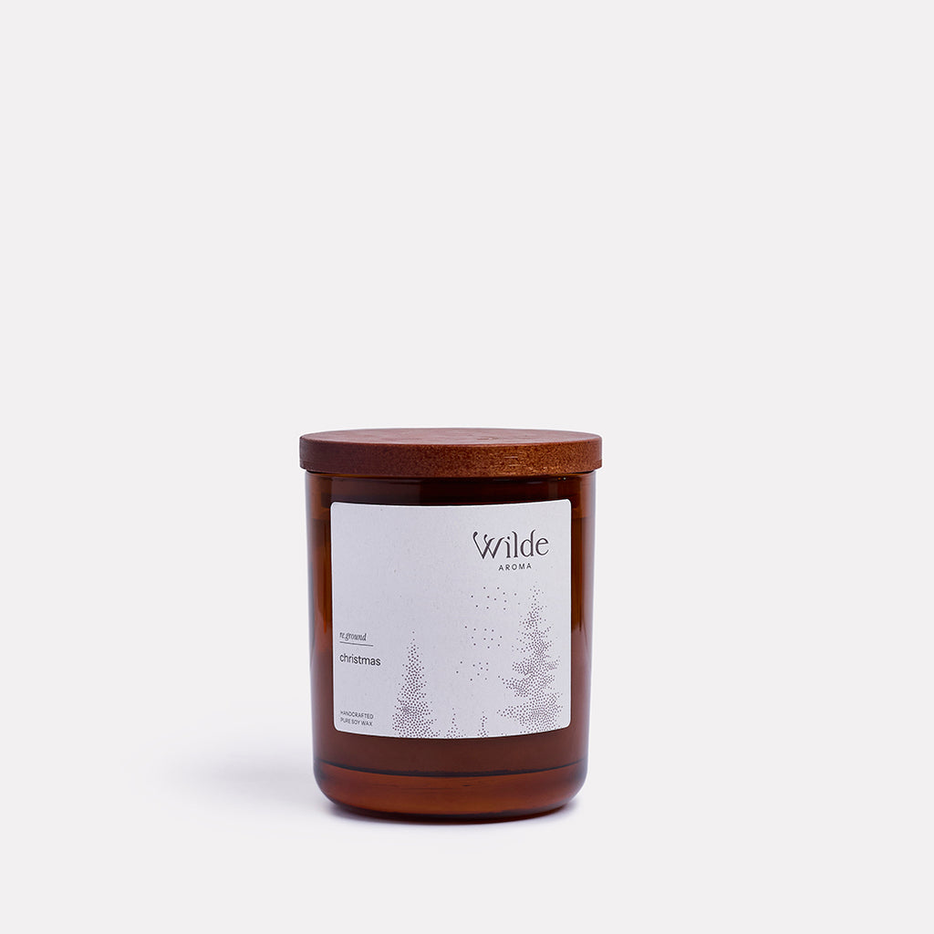 Large pure soy candle in Christmas scent by Wilde Aroma